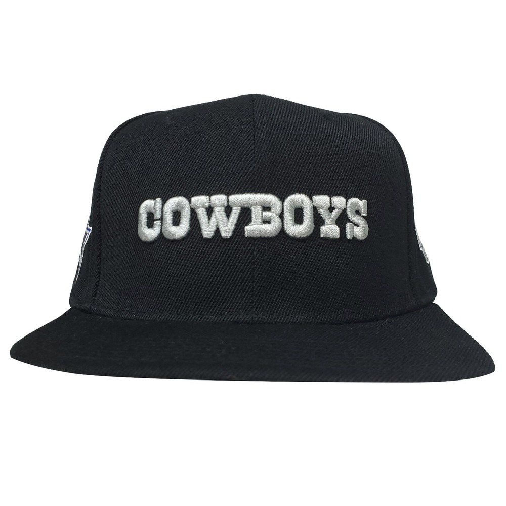 Dallas Cowboys Mitchell & Ness NFL Snapback Hat Cap 3D Logo Side Logos Black New